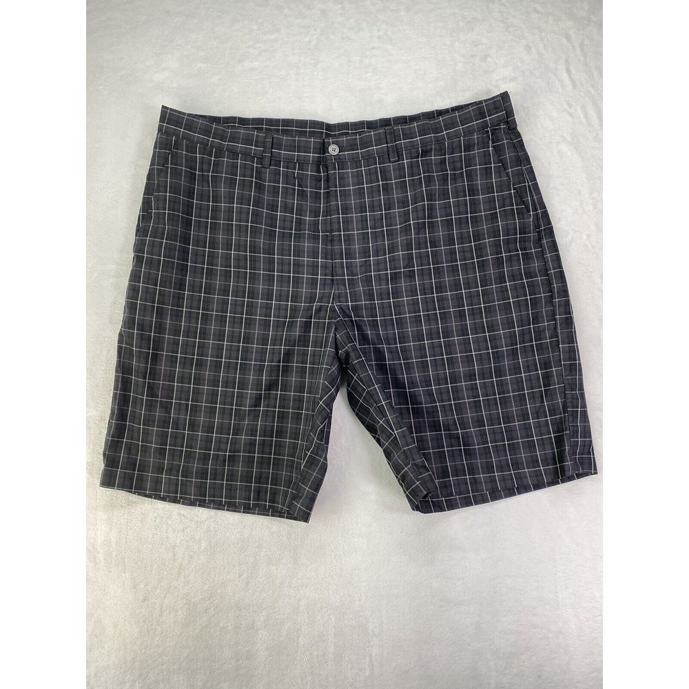 Ben Hogan Mens Golf Performance Dark Gray Plaid Shorts Belt Loops Size 39